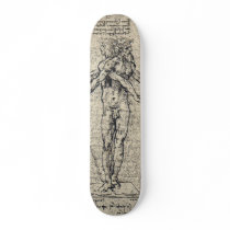 Unknown drawing of androgyn corpus with two heads skateboards
