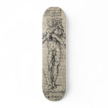 Unknown drawing of androgyn corpus with two heads skate decks