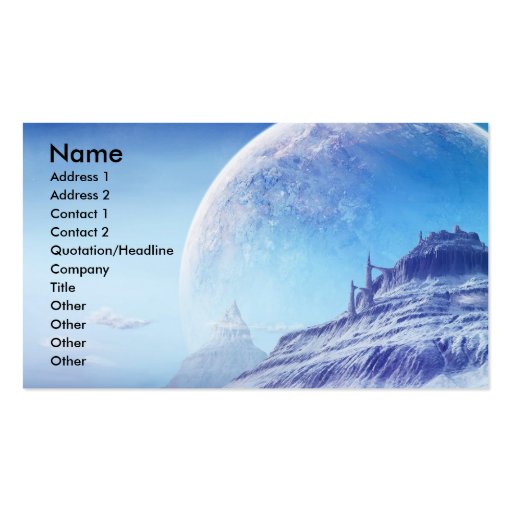 Unknown Universe, Name, Address 1, Address 2, C... Business Card Template