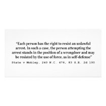 Unlawful Arrest and Self Defense State v Mobley Photo Greeting Card