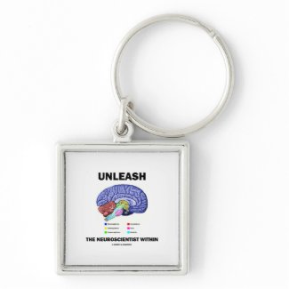 Unleash The Neuroscientist Within (Brain Anatomy) keychain
