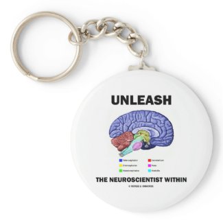 Unleash The Neuroscientist Within (Brain Anatomy) keychain