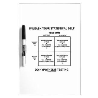 Unleash Your Statistical Self Hypothesis Testing Dry Erase White Board