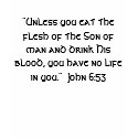 "Unless you eat the flesh of the Son of man and... t-shirts
