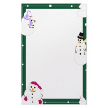 Unlined Christmas Snowmen Holiday Stationery
