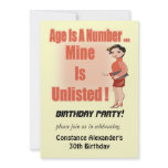 Unlisted Age Birthday Party Invitations