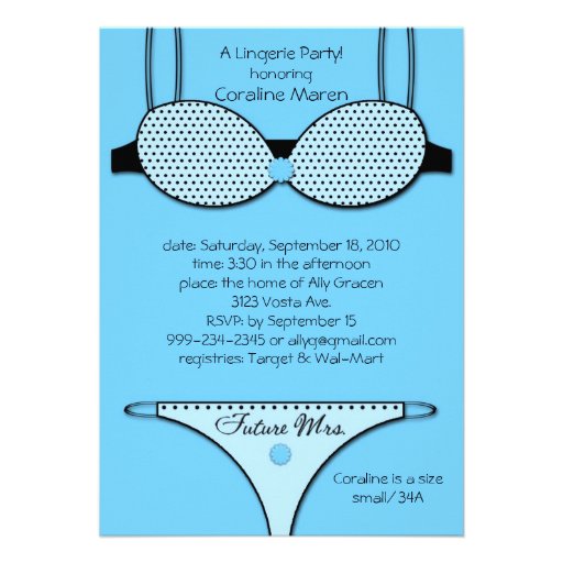 Unmentionables Blue Invitations