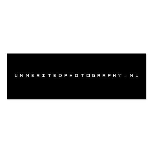 Unmerited Photography Business Cards (back side)