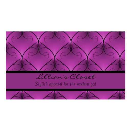 Unparalleled Elegance Business Card, Purple (front side)