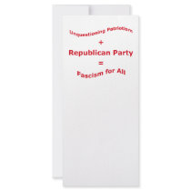 Unquestioning Patriotism Customized Rack Card