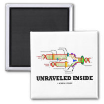 Unraveled Inside (DNA Replication Humor) Refrigerator Magnet