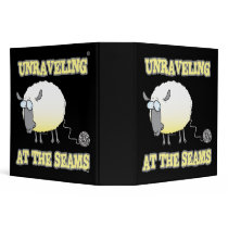 unraveling at the seams funny sheep cartoon 3 ring binders