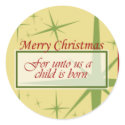 Unto Us a Child is Born stickers