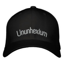 Ununhexium embroidered hats by ScienceHats Ununhexium embroidered hats
