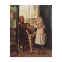 Unusual art painting of little girls w giant fish personalized flyer