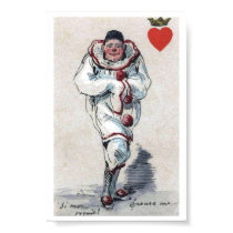 Unusual Clown King of Hearts Playing Card Image Posters
