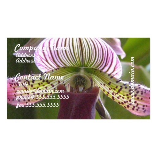 Unusual Orchid Business Cards (front side)
