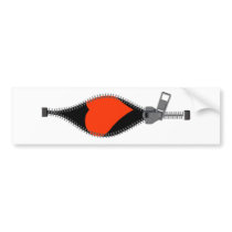 unzipped heart bumper stickers