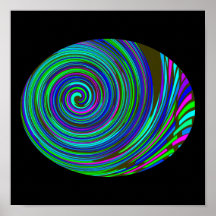 Up Against the Blue Brick Whorl Poster Print
