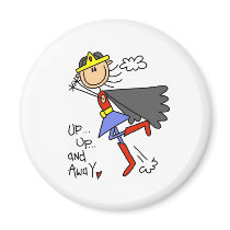 Up and Away Girl Hero Refrigerator Magnets