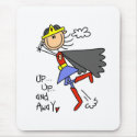 Up and Away Girl Hero mousepads by stick_figures Up and Away Girl Hero mousepads
