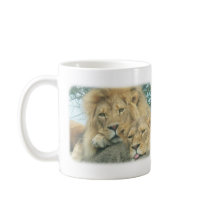 up close lions coffee mug