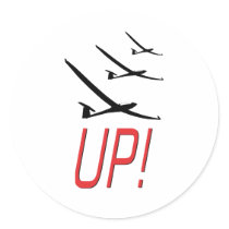 UP !  Glider Sailplane Sticker