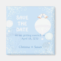 Up in the Air Spring Soft Baby Blue Save the Date Magnet