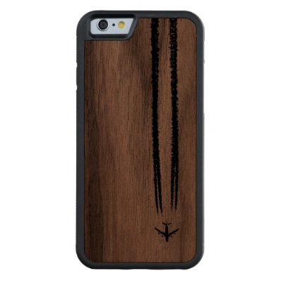 Up in the Sky/High Altitude Airplane Contrail Carved® Walnut iPhone 6 Bumper