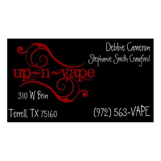 up~n~vape business cards (front side)