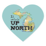 Up North Michigan Colorful Heart Sticker