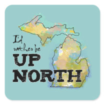 Up North Michigan Colorful Illustration Sticker stickers