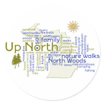 Up North - Michigan Components Round Stickers