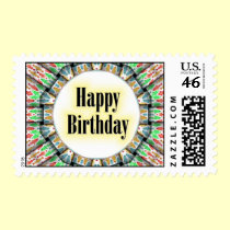 Up Stream Happy Birthday postage by dndartstudio Up Stream Happy Birthday postage