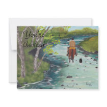Up the Creek ~ Australian Shepherd & Cowboy gifts Custom Invitation