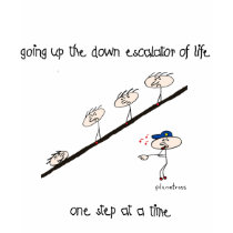 Up the down escalator, American Apparel fitted t-shirts