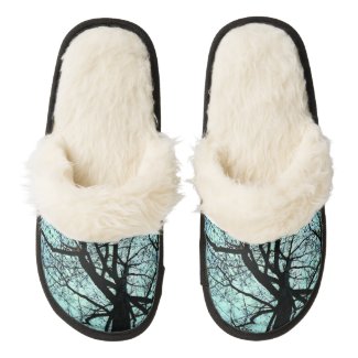 Up the Tree Pair of Fuzzy Slippers