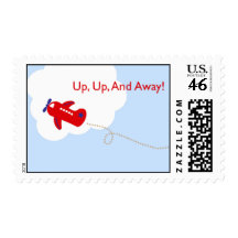 Up, Up, and Away Airplane Postage