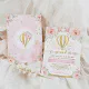 Up Up And Away Hot Air Balloon Girl Baby Shower Invitation Zazzle