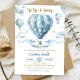 Up Up Away Blue Hot Air Balloon Boy Baby Shower Invitation Zazzle