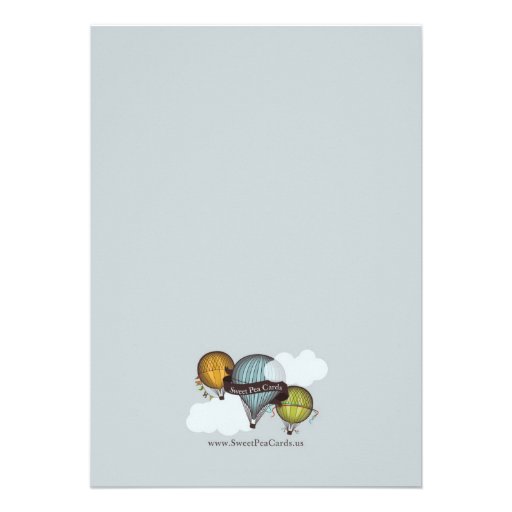 Up Up & Away Hot Air Balloon Shower Invitation