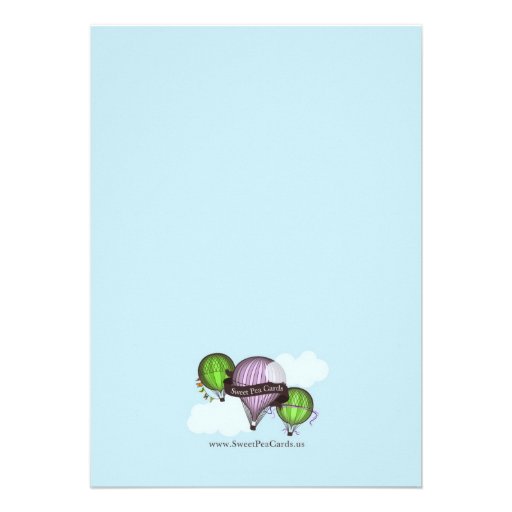 Up Up & Away Hot Air Balloon Shower Invitation