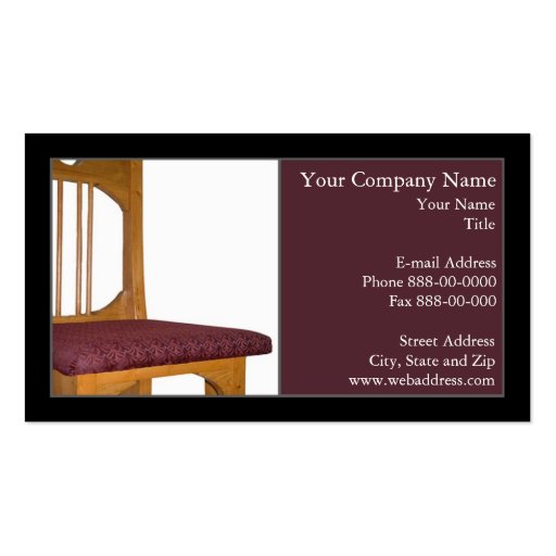 Upholsterer Business Card (front side)
