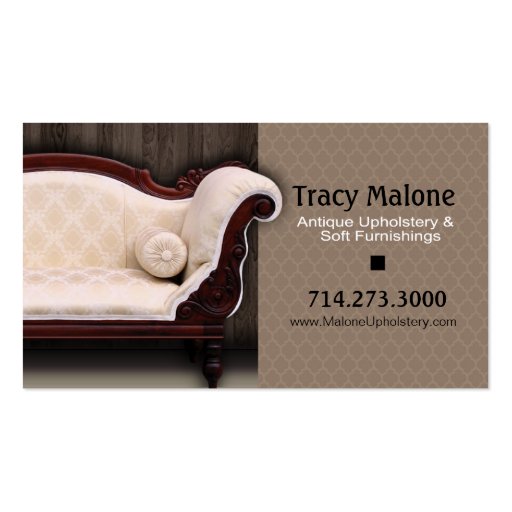 Upholstery Expert, Furniture Designer Business Card Templates (front side)