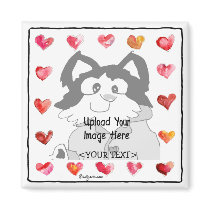 Upload Image Cartoon Hearts Personalized Magnets by zooogle Upload Image Cartoon Hearts Personalized Magnets