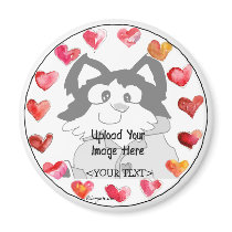 Upload Photo Cartoon Hearts Personalized Magnets by zooogle Upload Photo Cartoon Hearts Personalized Magnets