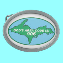 Upper Peninsula 906 Area Code Belt Buckle belt buckles