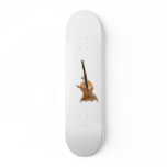 Upright acoustic bass with hands musician skateboard