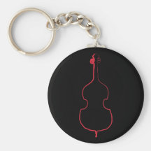 Upright Bass Ink Keychain