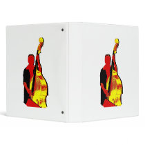 Upright Bass Player Image Design Red and Yellow Vinyl Binders